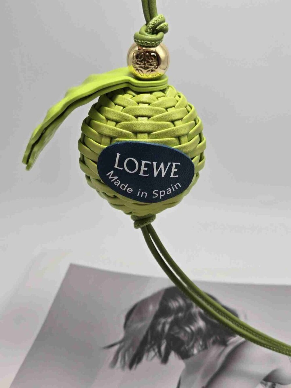 LOEWE Made in Spain Green Leather Apple Charm
